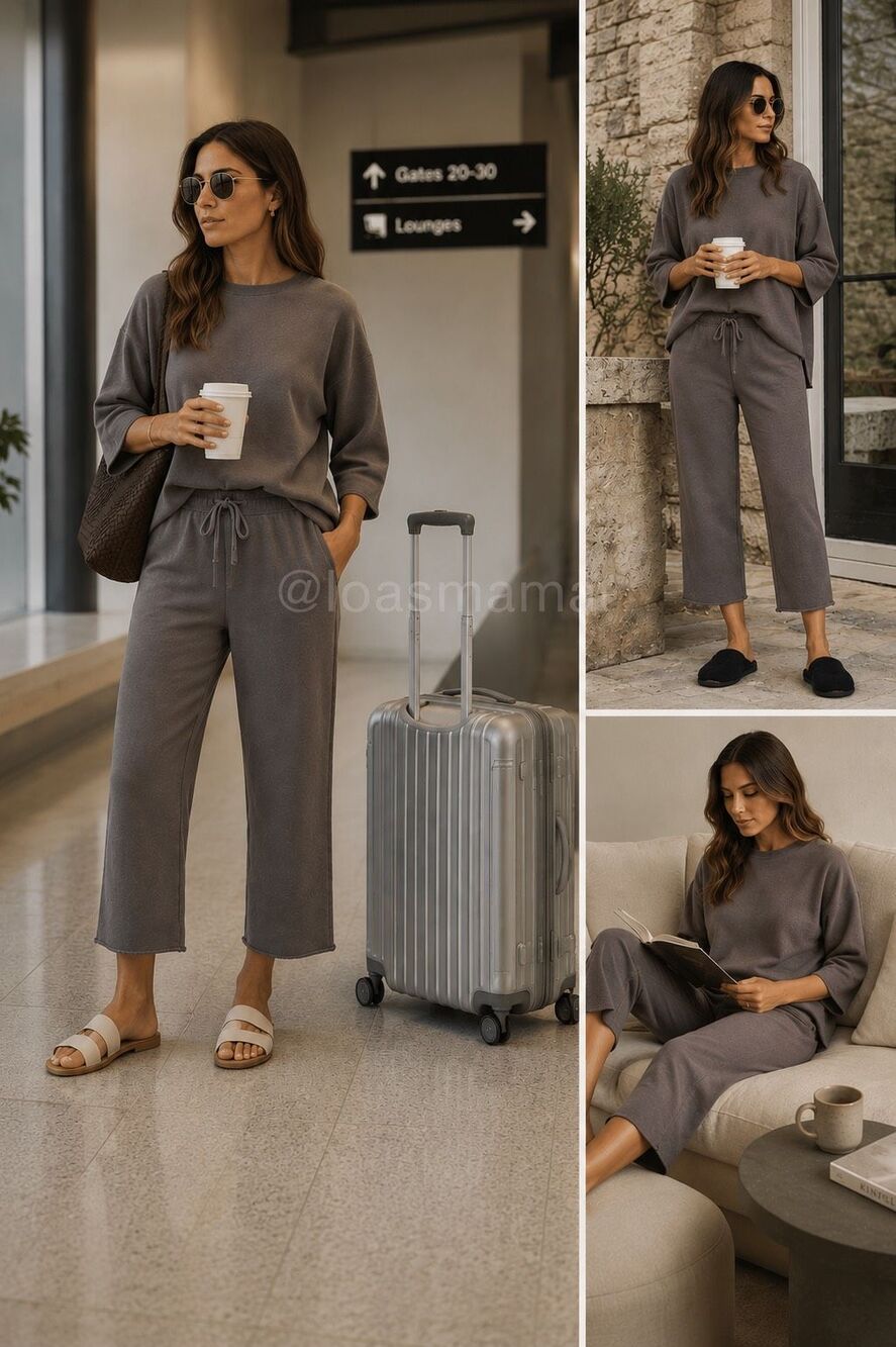 Frank & Eileen Catherine Favorite Sweat Pants in Elephant Cropped Wide leg